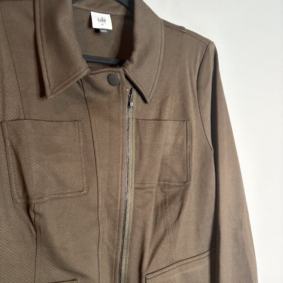 Cabi Jacket Womens Olive Green Military Academy Blazer Asymmetrical 4120 - Picture 3 of 6